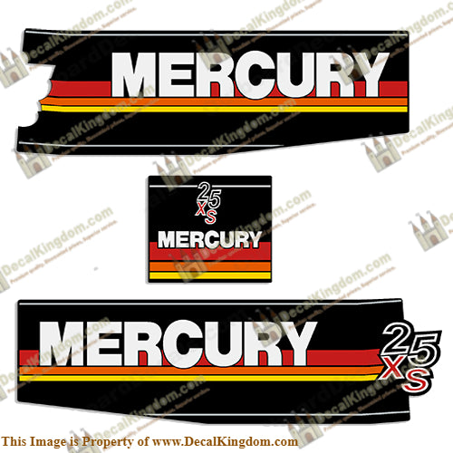 Mercury 1982 25HP (25XS) Racing Outboard Decals