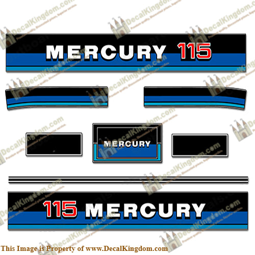 Mercury 1983 115HP Outboard Engine Decals