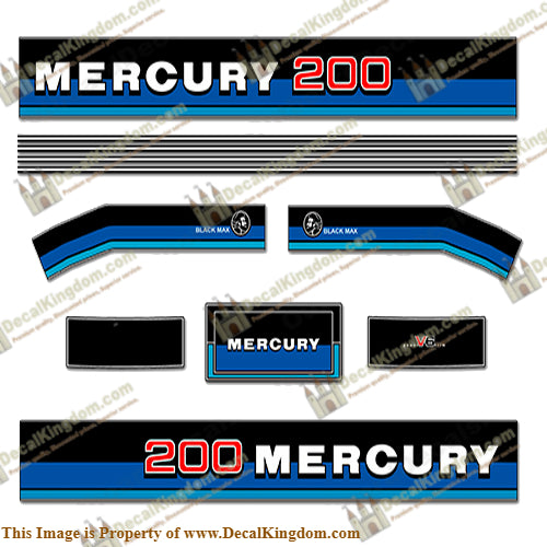 Mercury 1983 200HP Outboard Engine Decals