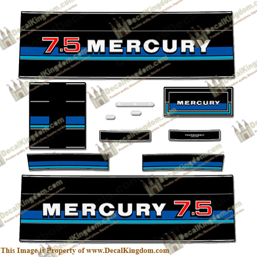Mercury 1983 7.5hp Outboard Decals