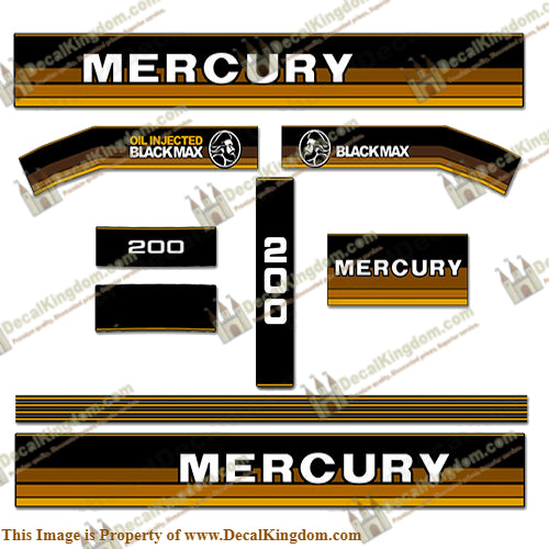 Mercury 1984-1985 200hp Outboard Decals