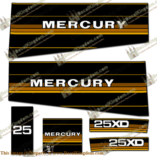 Mercury 1985 25HP Outboard Engine Decals