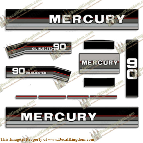 Mercury 1987 90HP Outboard Engine Decals
