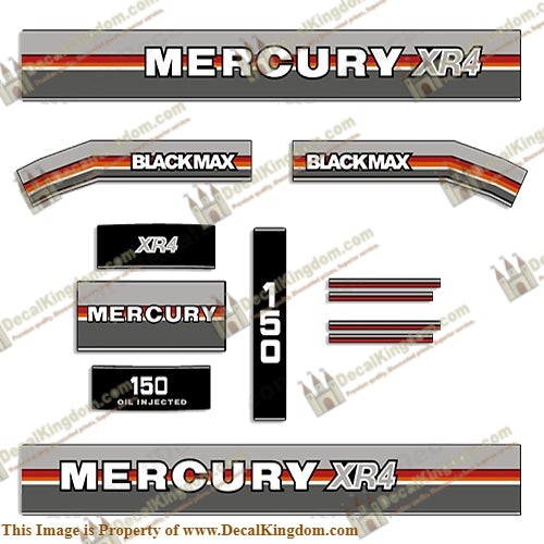 Mercury 1988 150HP XR4 BlackMax Outboard Engine Decals