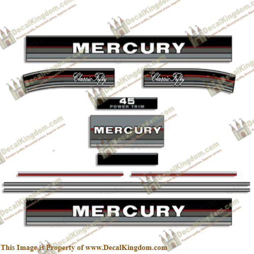 Mercury 1988 45HP "50 Classic" Outboard Engine Decals