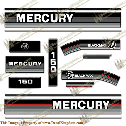Mercury 1989-1990 150hp Black Max Outboard Engine Decals