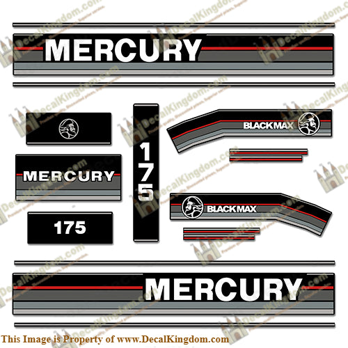 Mercury 1989-1990 175hp Black Max Outboard Engine Decals