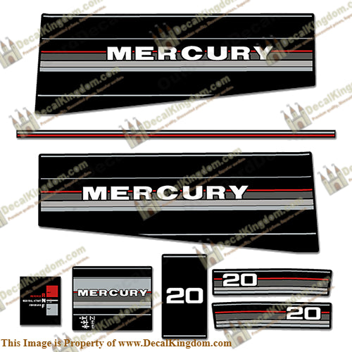 Mercury 1989 20HP Outboard Engine Decals