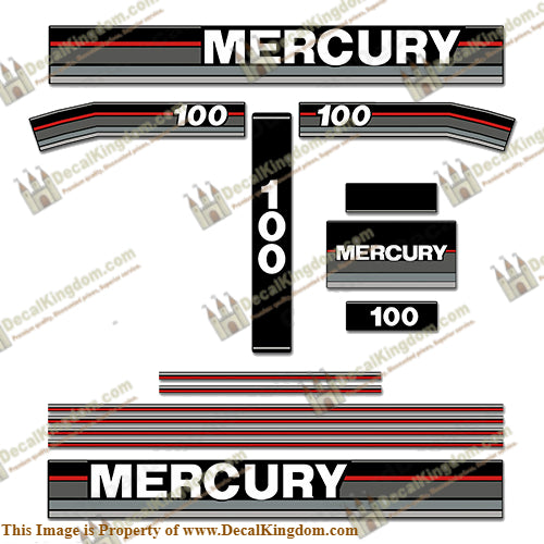 Mercury 1990 100HP Outboard Decals