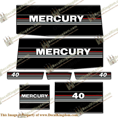 Mercury 1990 40HP Outboard Engine Decals
