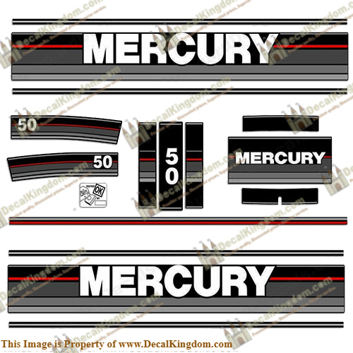 Mercury 1990 50HP Outboard Engine Decals