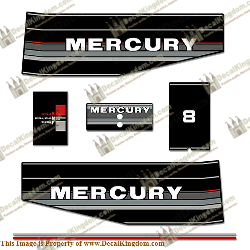 Mercury 1990 8HP Outboard Engine Decals