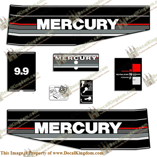 Mercury 1991 9.9HP Outboard Engine Decals