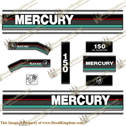 Mercury 1992 150hp Outboard Decals