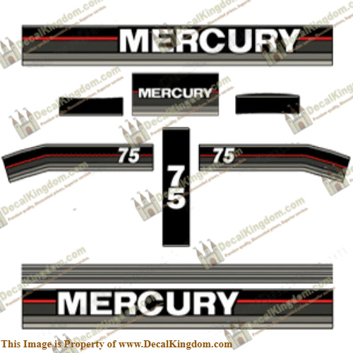 Mercury 1992 75hp Outboard Decals