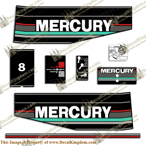 Mercury 1992 8HP Outboard Engine Decals