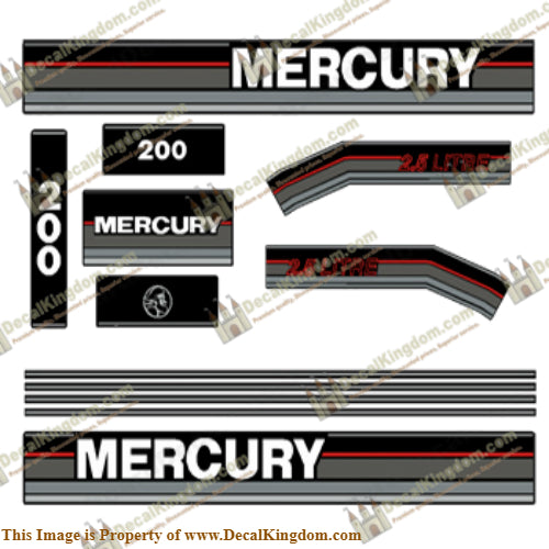 Mercury 1993 200HP Outboard Decals