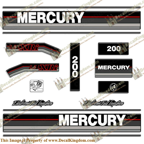 Mercury 1993 200HP XRi Outboard Decals