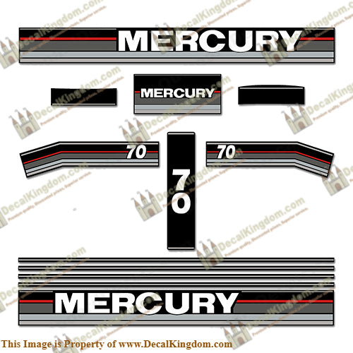 Mercury 1993 70hp Outboard Decals
