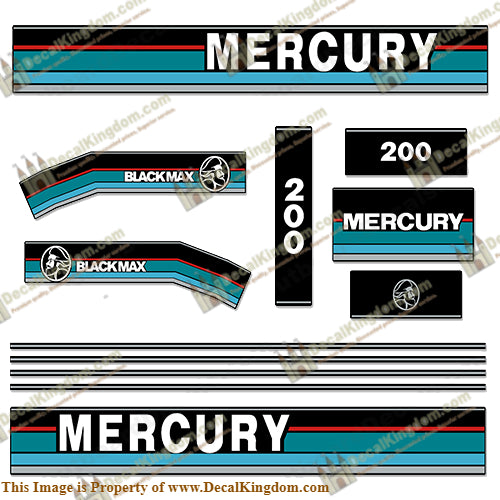 Mercury 1995 200HP Outboard Engine Decals