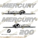 Mercury 200hp Decal Kit - Custom Design (Chrome/Silver)