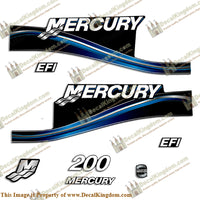 Mercury 200hp EFI Decal Kit - 2005 Style (Blue)