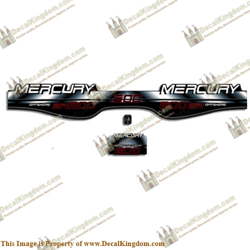 Mercury 200hp Offshore BlackMax Decals - White/Black