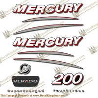 Mercury 200hp Verado Decal Kit - Curved