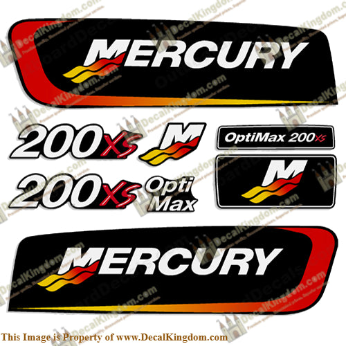 Mercury 200xs Optimax Alien Cowl Decal Kit