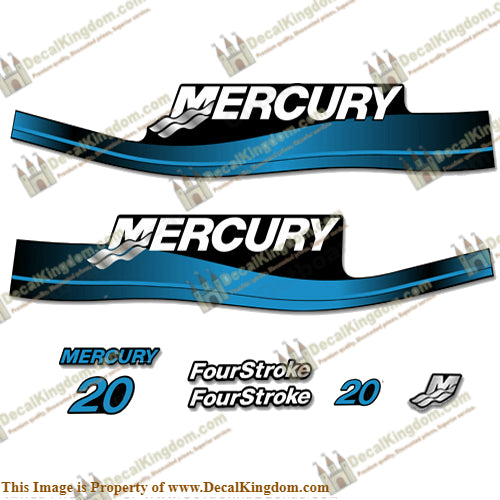 Mercury 20hp 4-Stroke Decal Kit 1999-2006 (Blue)