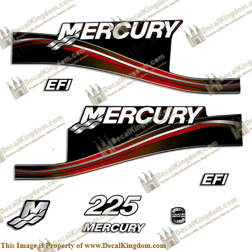 Mercury 225hp EFI Decal Kit - 2005 Style (Red)
