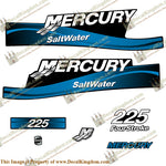 Mercury 225hp Four Stroke Saltwater Series Decals - (Blue)