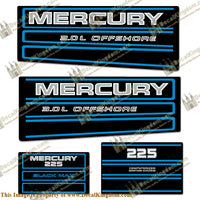 Mercury 225hp Offshore BlackMax Decals