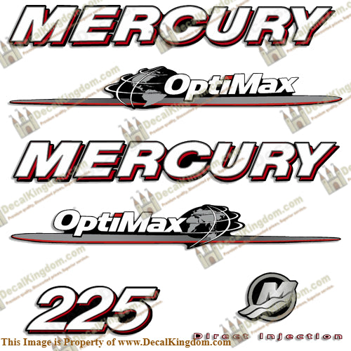 Mercury 225hp Optimax Decal Kit 2007 - 2012