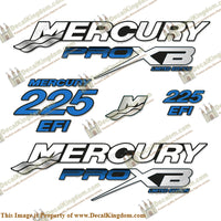 Mercury 225hp Pro XB Limited Edition Decals (Blue)