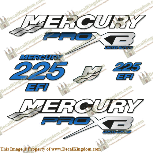 Mercury 225hp Pro XB Limited Edition Decals (Blue)