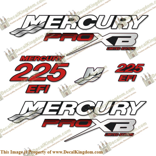 Mercury 225hp Pro XB Limited Edition Decals (Red)