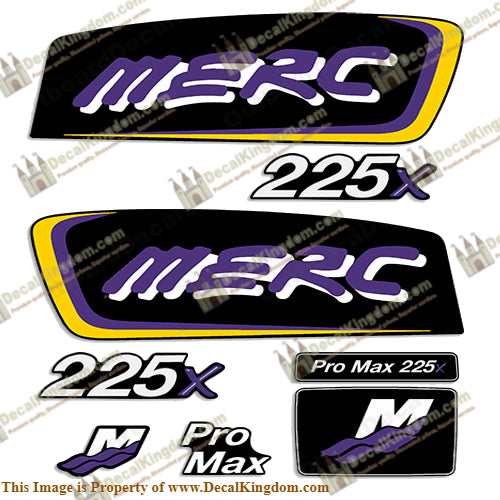 Mercury 225x ProMax Decals - Yellow/Purple