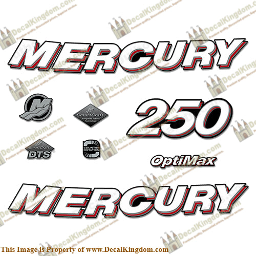 Mercury 250hp Optimax Decals - 2006