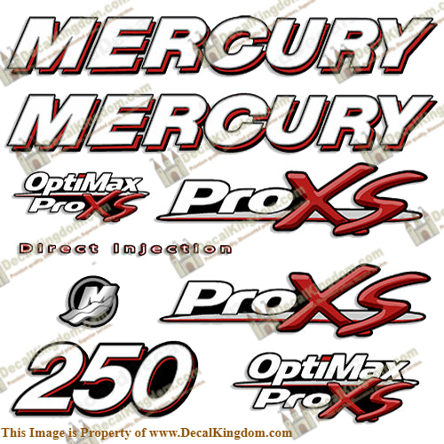 Mercury 250hp Optimax ProXS Decal Kit