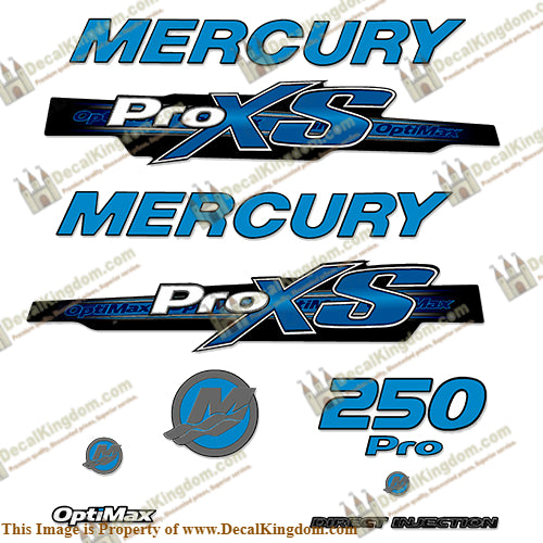 Mercury 250hp ProXS 2013+ Style Decals - Olympic Blue