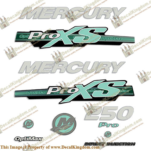 Mercury 250hp ProXS 2013+ Style Decals - Sea Foam