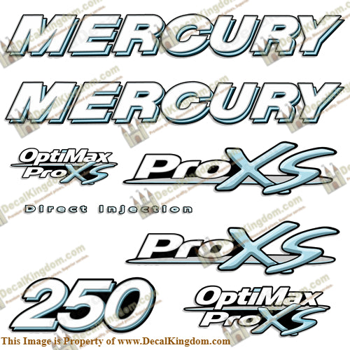 Mercury 250hp ProXS Decal Kit - Powder Blue