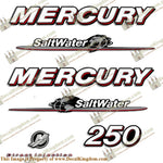 Mercury 250hp Saltwater Decals - 07'-08'