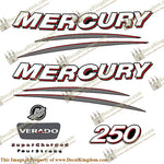 Mercury 250hp Verado Decal Kit - Curved