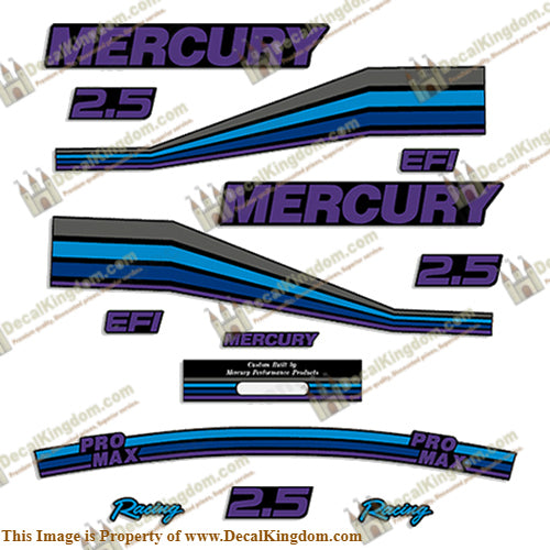 Mercury 2.5L ProMax Racing Partial Decals - Purple/Blue/Grey