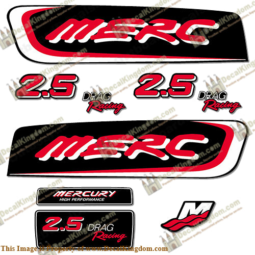 Mercury 2.5 Liter EFI Racing Decal Kit - Custom Red