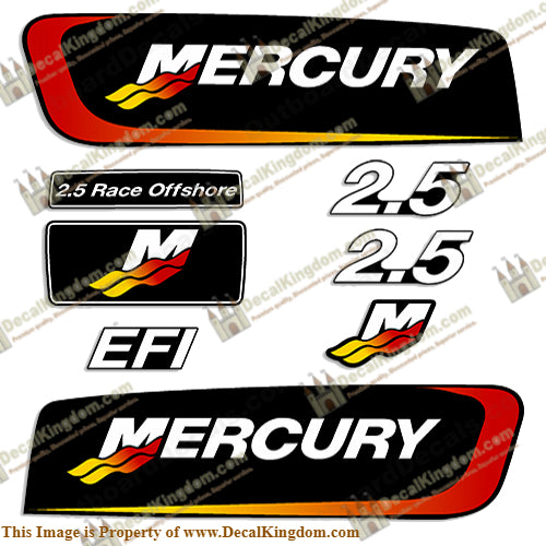 Mercury 2.5 Liter EFI Racing Decal Kit