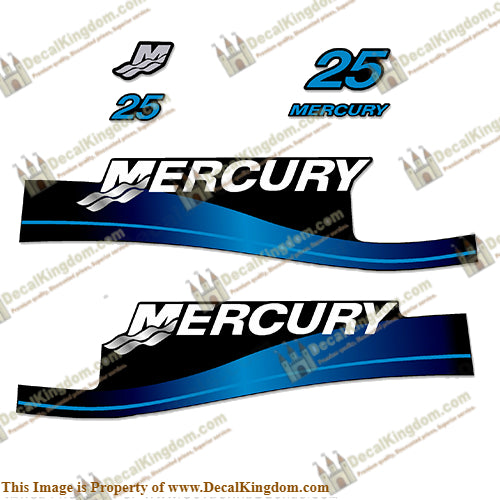 Mercury 25hp 2-Stroke Decal Kit - 1999-2004 (Blue)