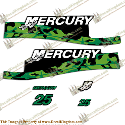 Mercury 25hp Decal Kit - Custom Color Green Camo